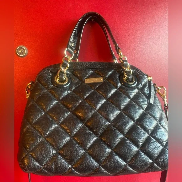 Kate Spade small Georgina GoldCoast satchel crossbody quilted shimmer/black NWOT - Picture 1 of 13